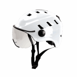 EDGE LED-Fahrradhelm mit Visier - White Pearl