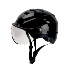 EDGE LED-Fahrradhelm mit Visier - BLACK